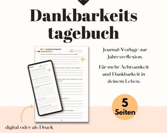 Gratitude Journal Printable PDF - Annual Reflection Journal Template
