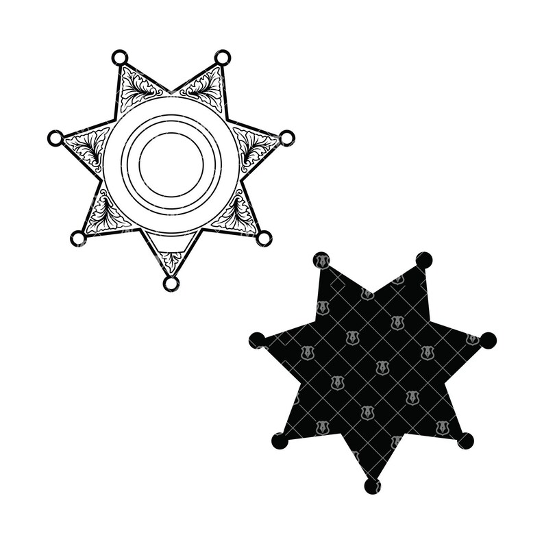 Sheriff Star Badge SVG: CNC Laser Cut Files - Etsy