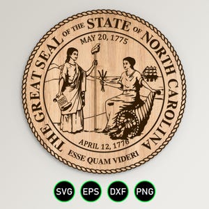 North Carolina State Seal SVG: Laser Cut CNC Files (Digital Download)