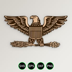 Colonel Eagle Insignia SVG, Air Force Marines Army Rank Vector Clipart, Digital Download cnc and Laser Engrave Cut Files