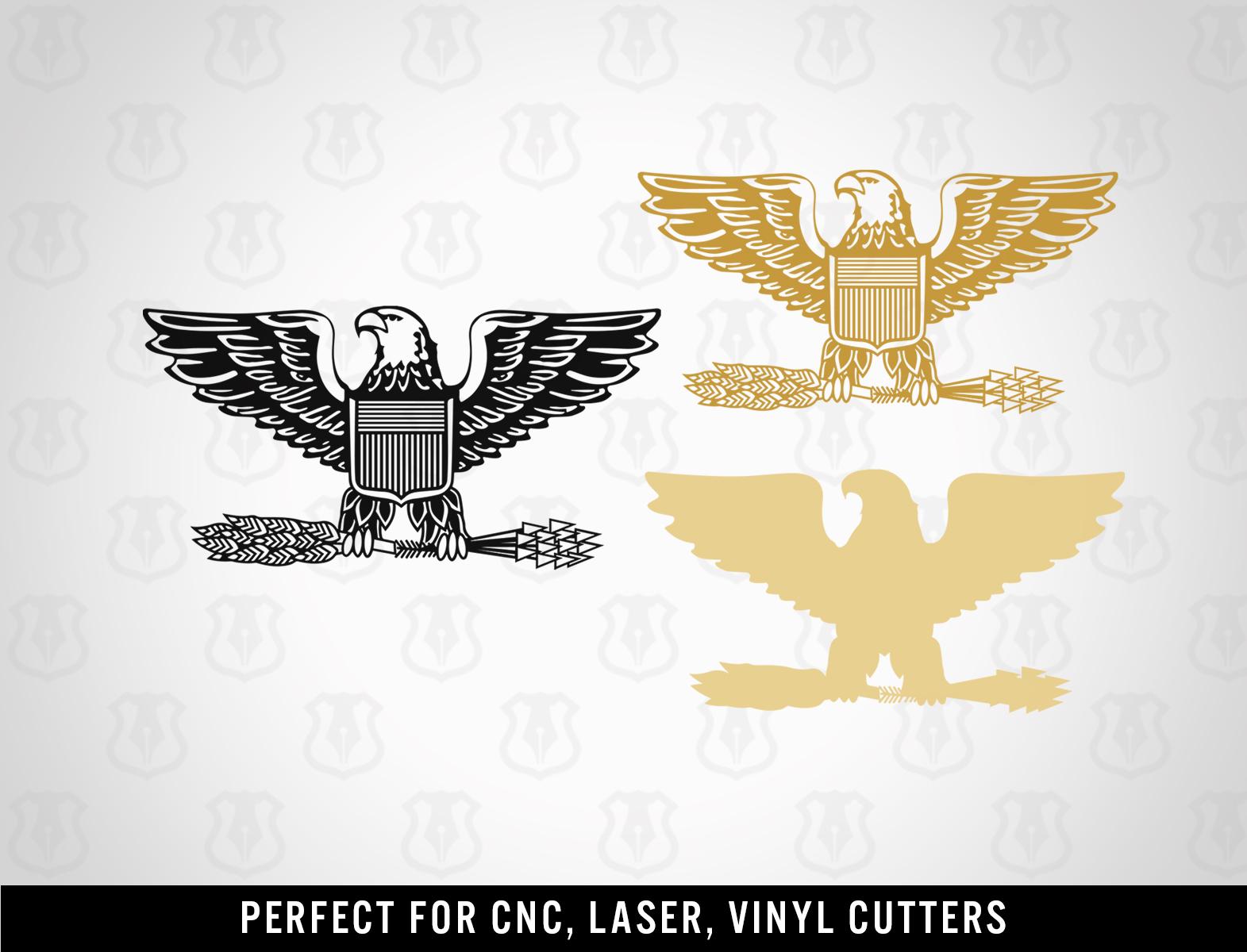 Colonel Eagle Insignia Layered SVG: Military Rank Vector (digital ...