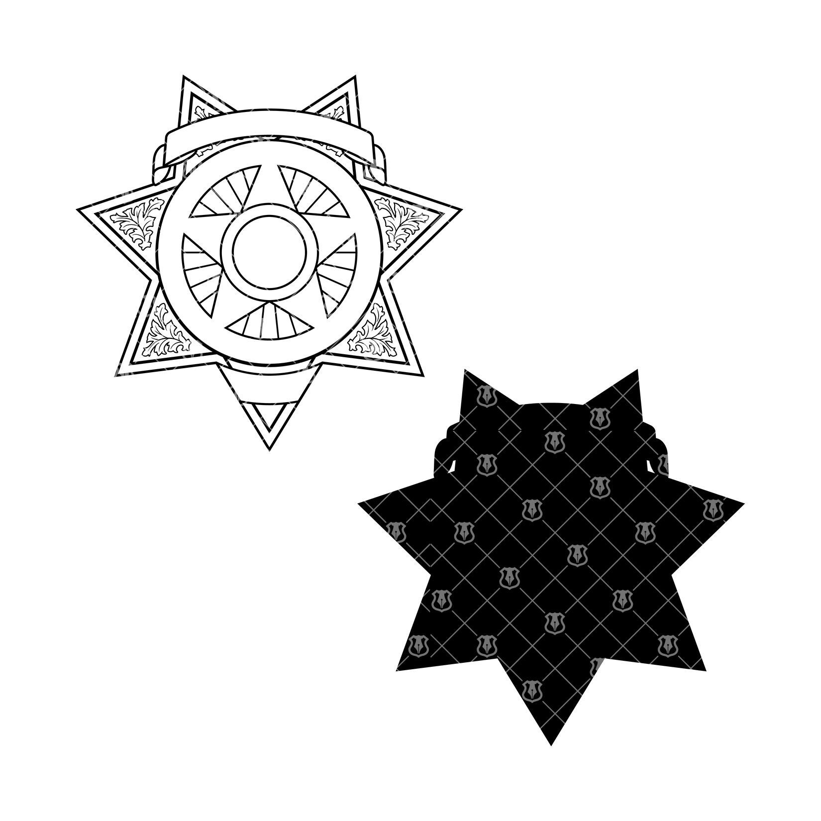 Seven Point Border Seven Point Star Badge SVG: CNC Laser Cut Files - Etsy