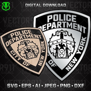 New York City Police Department Patch SVG | NYPD Patch Vector | Polizeischulterabzeichen (Digitaler Download)