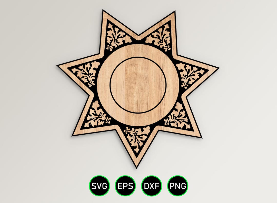 Blank 7 Point Sheriff Star Badge V3 SVG Vector Clipart, Digital ...