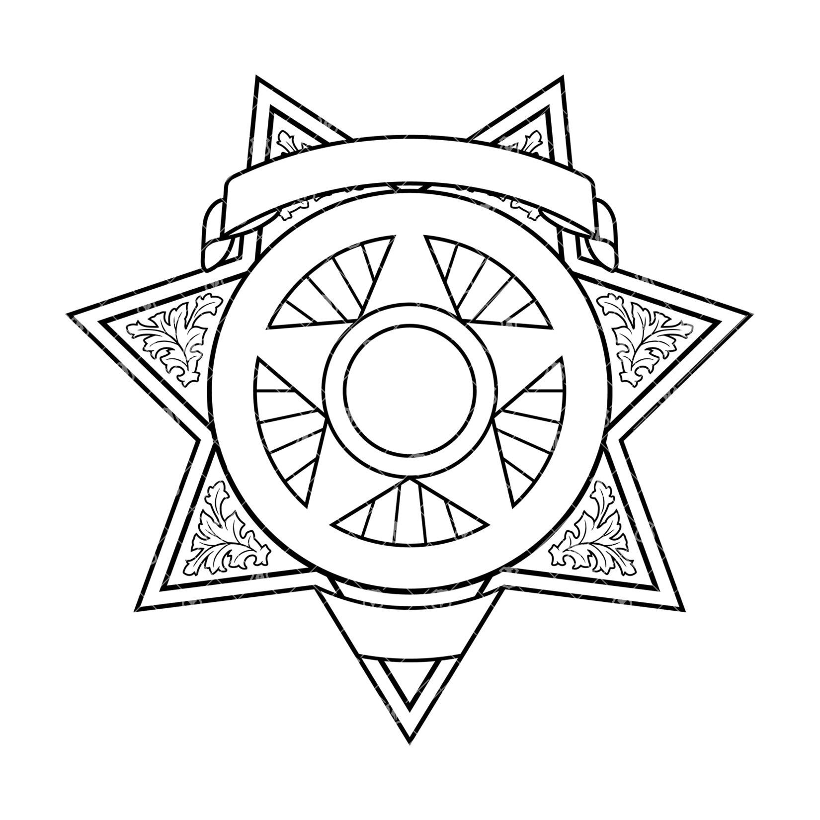 Seven Point Star Badge SVG: CNC Laser Cut Files - Etsy