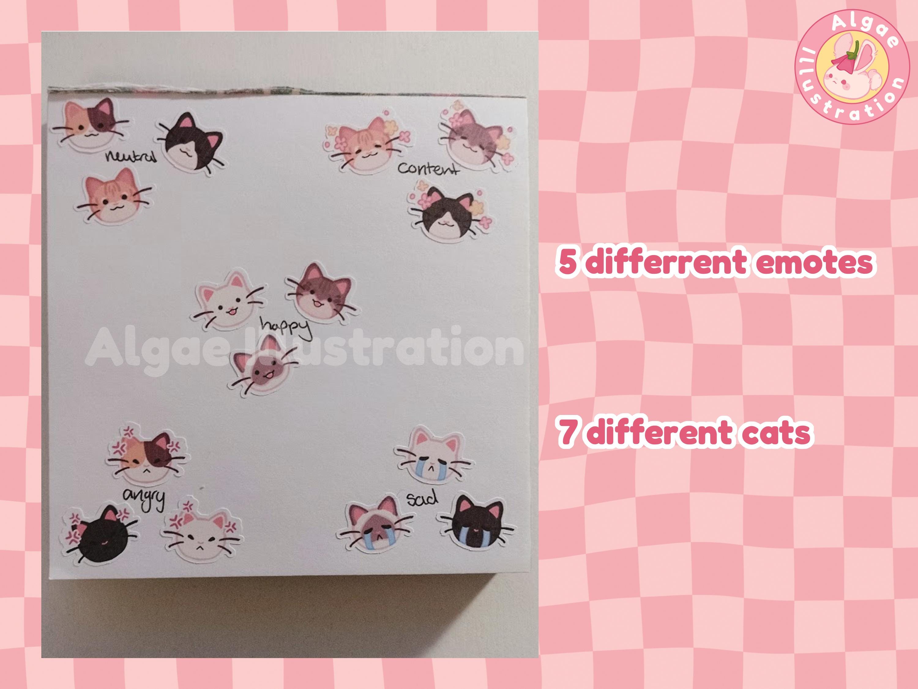 Cat Mood Tracker Sticker Sheet: Kawaii Planner Stickers - Etsy