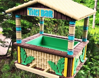 Tiki Bar Futterhäuschen | Insel-Thema | PETG Material | Draußen sicher Dekor