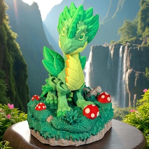 3D Printed Articulated Dragon, Nature-Inspired Plant Decor, Unique Home & Garden Art, Decor, Fantasy Figure, Movable Dragon, Unique Gift