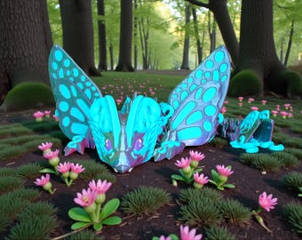 3D Printed Butterfly Dragon | Gift for Fantasy Enthusiasts| Fantasy Home Decor