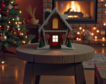 Festive Gingerbread House | Gift | Tabletop Decoration | 3D Printed Christmas Decor