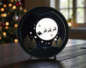 LED Santa Shadow Box | Dimmable Christmas Night Light
