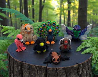 3D Printed Avian Fidget Toys | Colorful Bird Assortment, Desk Stress Relief