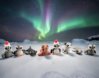 Arctic Animals Mini Figures |  8pc Set | 3D Printed Polar Creatures | Fidget Toys