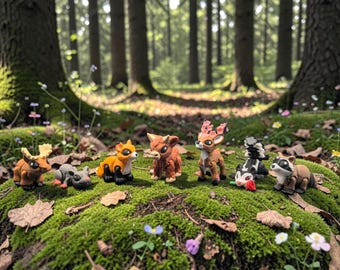 Articulated Woodland Fidget Toy Set | 3D Printed PLA Animals (Moose, Fox, Deer)
