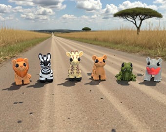 Safari Animal Fidget Toys | 3D Printed Sensory Stress Relief Set