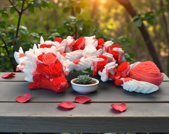 Heart Dragon Fidget Clicker | Articulated Toy with Click Sound | Valentine's Day Gift