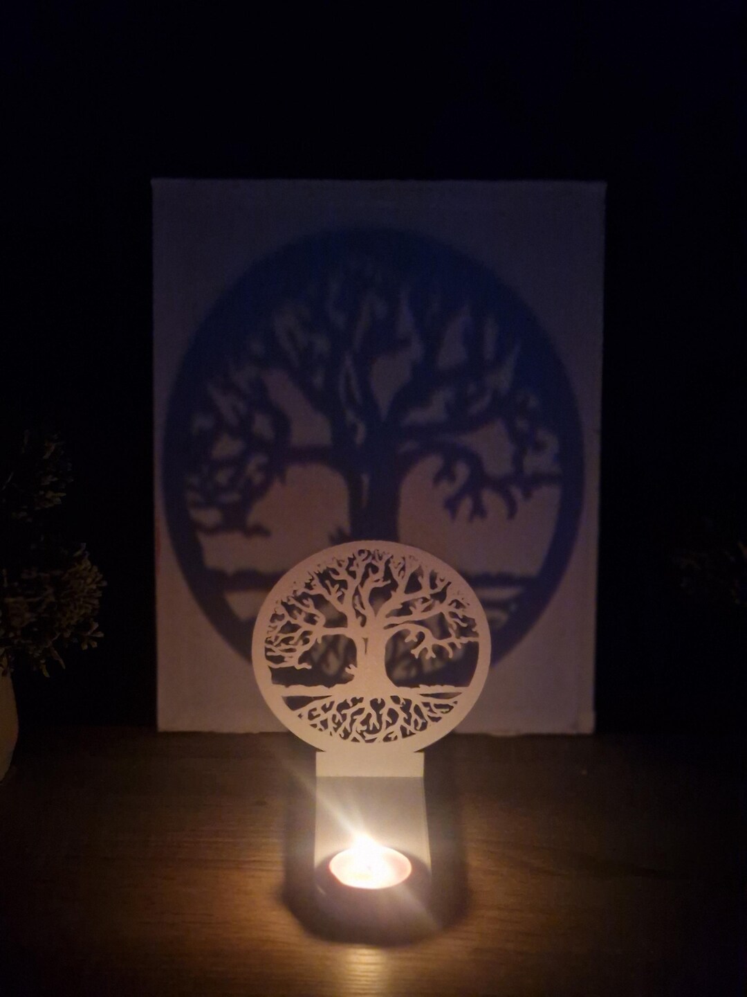 Celtic Tree Of Life Wall Hanging Candle Holder 26cm
