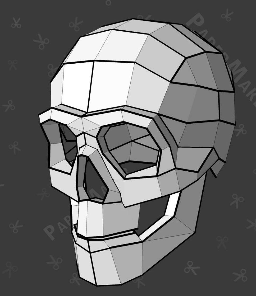 Papercraft Skull Helmet Life Size (DIY, Papercraft, 3D, Printable ...