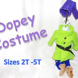 Dopey Dwarf Costume from Disney's Snow White sizes 2T, 3T, 4T, 5T and 6/6x - Free shipping