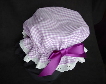 Gingham muffin top Any Color -Miss Muffet, Raggedy Ann, Betsy Ross Bonnet/ Bath Cap s - FREE shipping sizes NB to 5T
