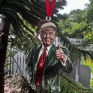 President Donald Trump 45 47 Christmas Ornament White House challenge coin style MAGA