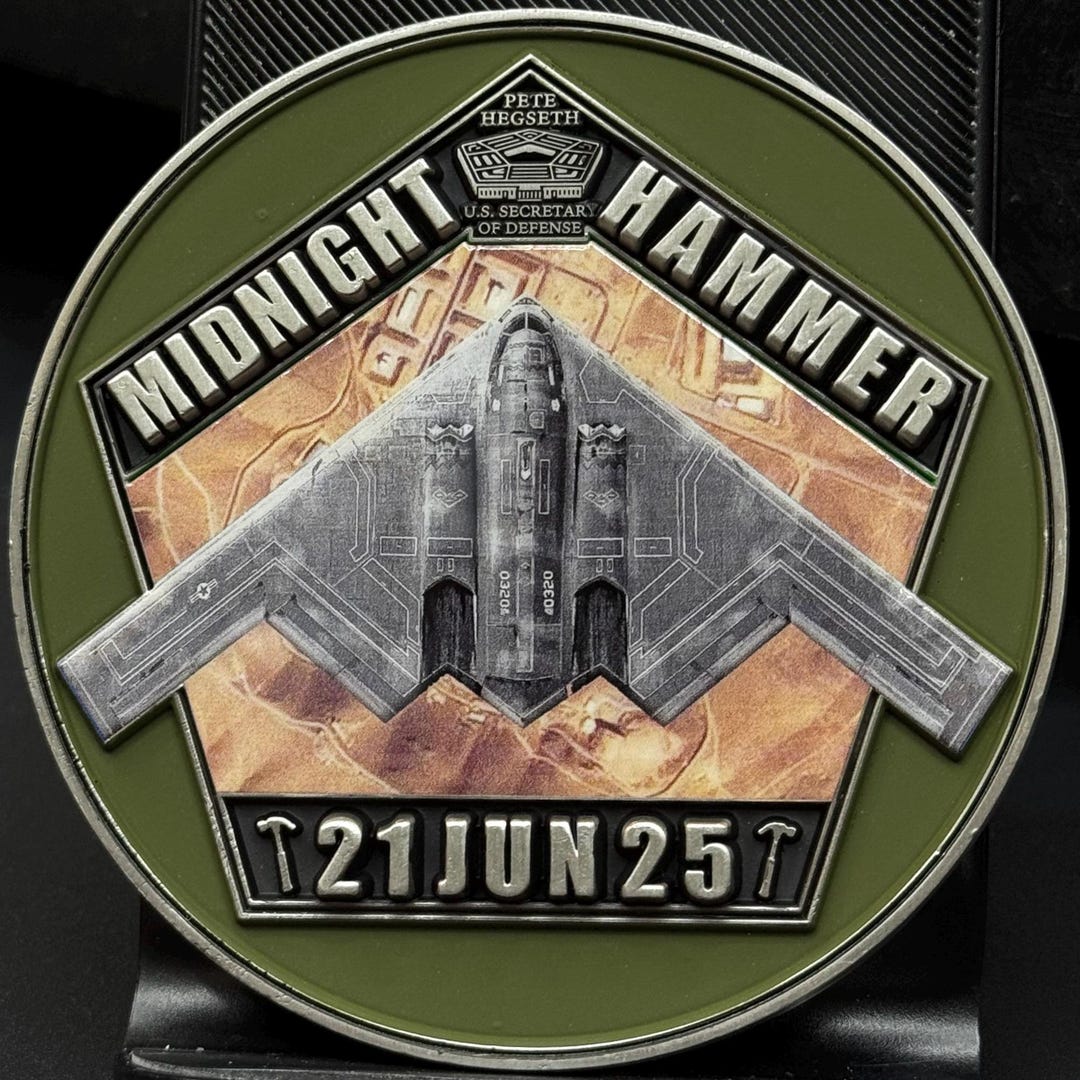 NEW VERSION 2 - Operation Midnight Hammer Challenge Coin Honoring