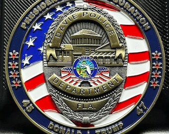 Davie, Florida Police Department: moneta da sfida per il 60° insediamento del 47° presidente Donald Trump