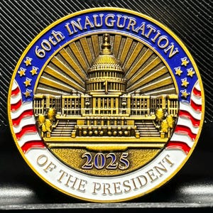 47th President Donald Trump 60th Inauguration Challenge Coin Vice President JD Vance MAGA