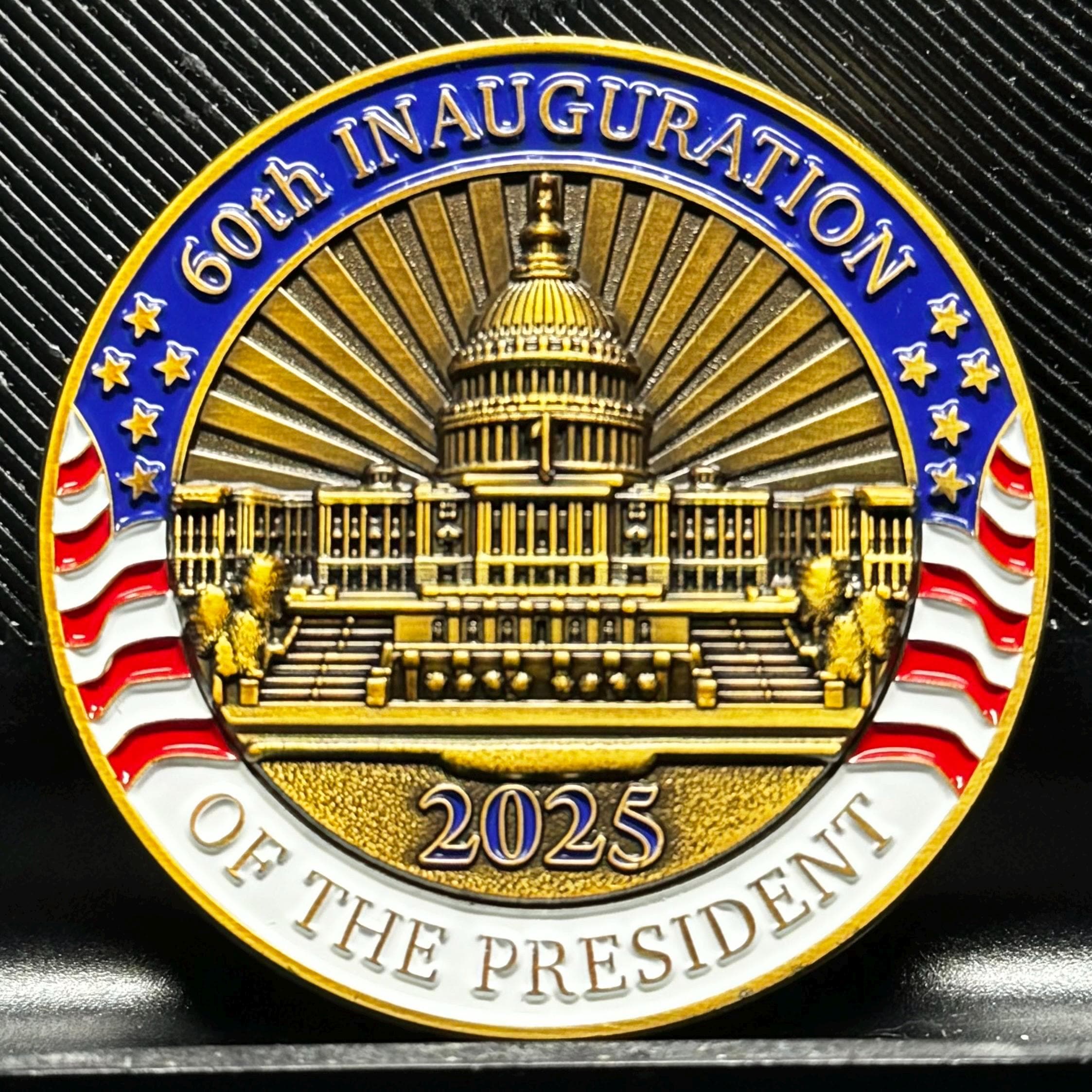47th President Donald Trump 60th Inauguration Challenge Coin Vice President JD Vance MAGA
