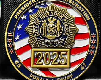 New York City Police Detective: 47th President Donald Trump 60th Inauguration Challenge Coin 2025