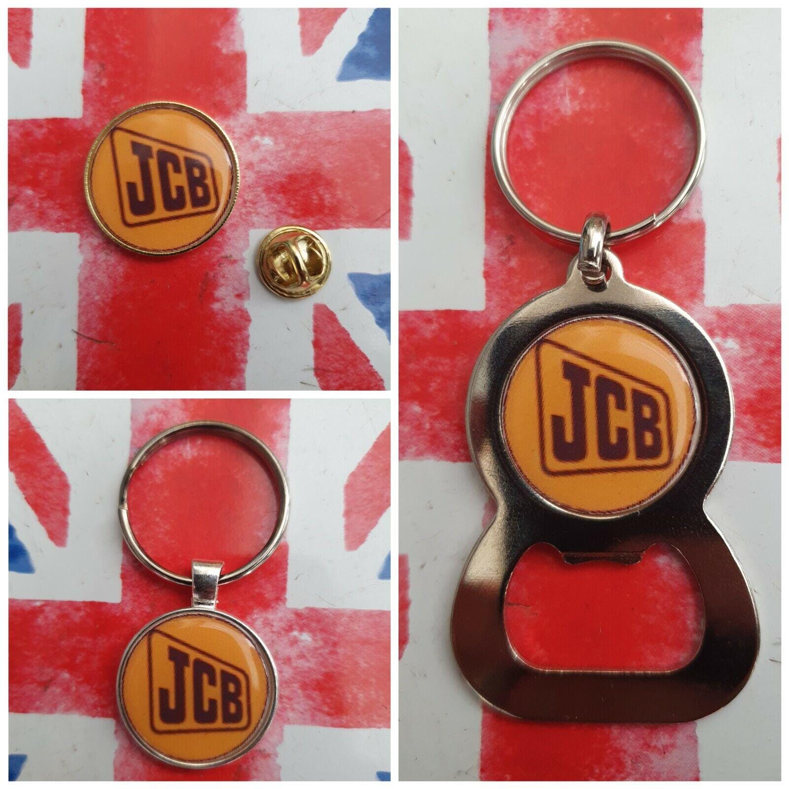 Jcb Excavator Digger Tractor Tools Pin Keyring Bottle Opener Dog
