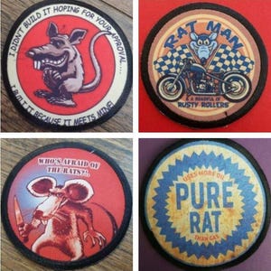 Rat bike rat rod biker hot rod custom car sew / iron on patch