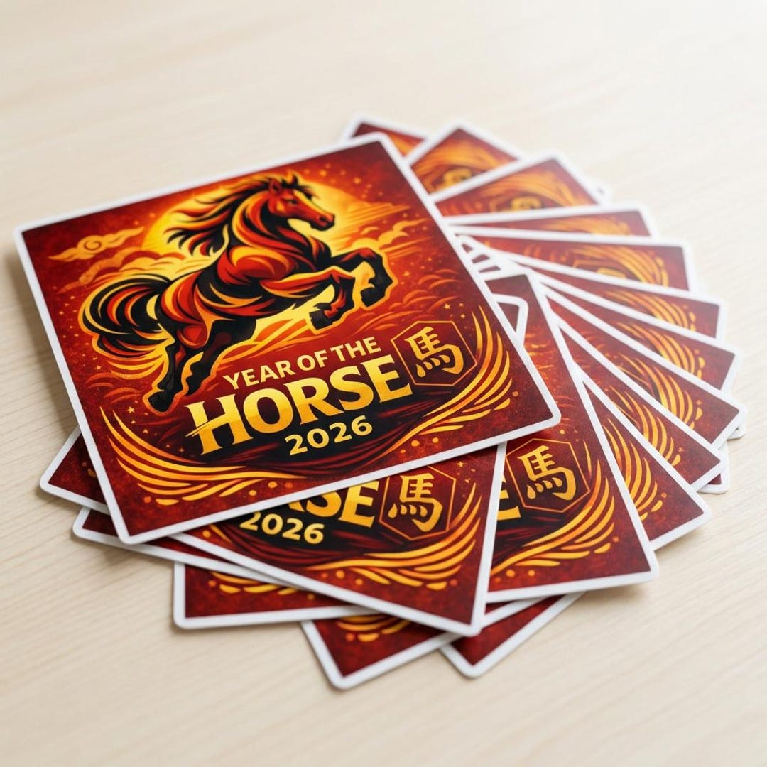 Year of the Horse 2026 Chinese New Year Sticker | Lunar New Year Zodiac ...