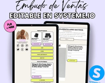 Entonnoir de vente complet pour Systeme.io – 6 pages entièrement personnalisables + droits de revente | Compatible avec l'offre gratuite