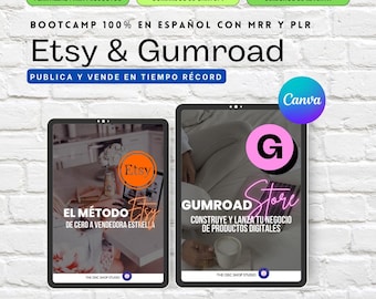 Pack de démarrage Etsy et Gumroad | Modèles, guides et droits de revente inclus PLR + MRR | 100% en espagnol | Communauté de soutien