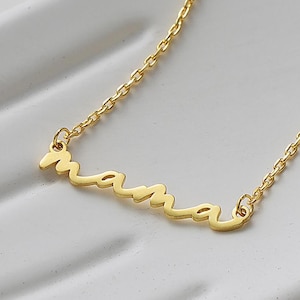 14K Gold Dainty Mama Necklace , Mom Necklace , Mama Necklace , Minimal Necklace for Moms , Best Gift for Mom , Mother&#39;s Day Gift , Mom Gift