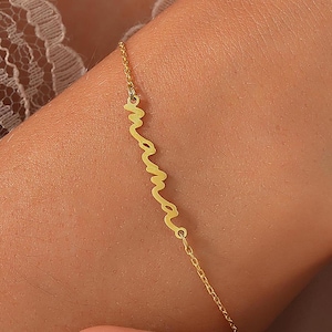 14K Gold Dainty Mama Bracelet , Mom Bracelet , Best Gift for Mom , Delicate Mom Bracelet , Personalized Jewelry , Mothers Day Gift ,Mom Gift