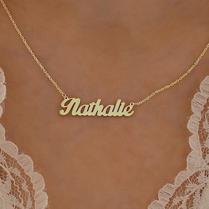 14K Gold Name Necklace: Personalized Custom Jewelry Gift