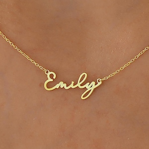 14K Gold Name Necklace , Nameplate Necklace , Personalized Name Pendant , Custom Name Necklace , Name Jewelry for Women , Mothers Day Gift