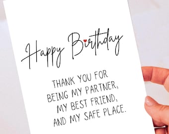 Biglietto d'auguri stampabile unico per marito o moglie | Design fai da te su Canva
