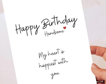 Biglietto d'auguri per lui | Messaggio d'amore per il marito | Design minimalista