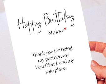 Biglietto d'auguri stampabile per marito, moglie, fidanzato o fidanzata | Download immediato da Canva