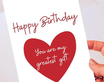 Biglietto d'auguri romantico stampabile | Biglietto regalo "Sei il mio più grande"