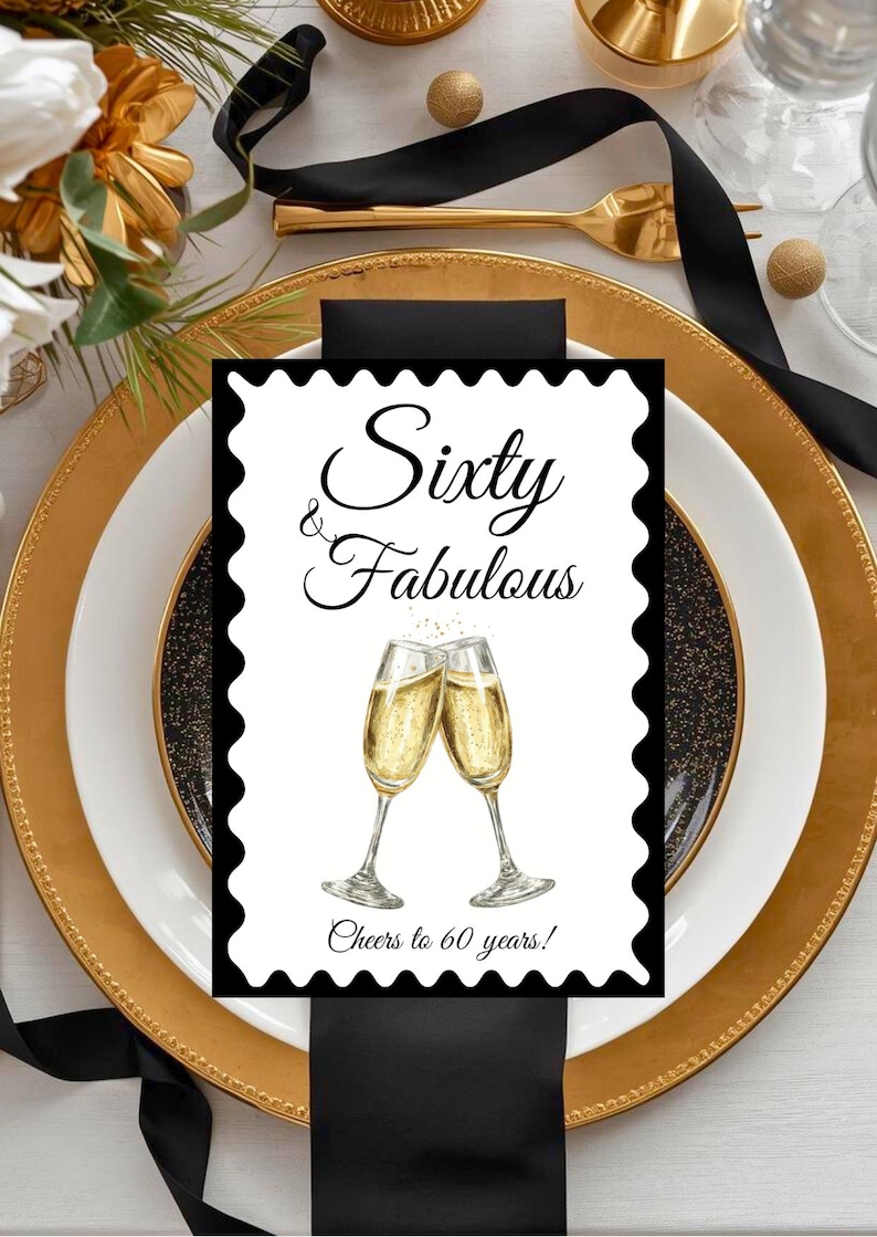 40th Birthday Card Printable | Forty & Flirty Elegant Design | Luxury ...