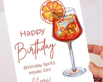 Biglietto di compleanno estivo stampabile | Design con cocktail estivi