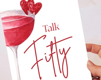 Biglietto d'auguri "Parla con me per i miei 50 anni" | Biglietto d'auguri divertente per il 50° compleanno | Biglietto d'auguri con cocktail | Biglietti per compiere 50 anni | Biglietto d'auguri per un amico