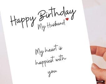 Biglietto d'auguri stampabile per il marito | Regalo d'amore minimalista per lui
