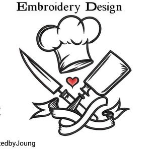 Chef&#39;s Hat, Embroidery Design, Embroidery Digita, Download 1 Sizes, Embroidery File, Machine Embroidery, Instant Download