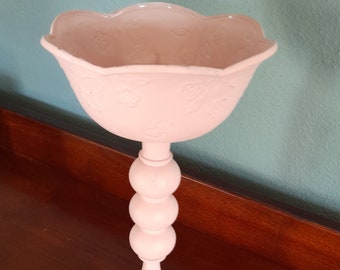 Pink Pedastal Bowl from Vintage Items