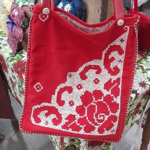 Vintage Small Red Buckle Tote Bag. -  Hong Kong